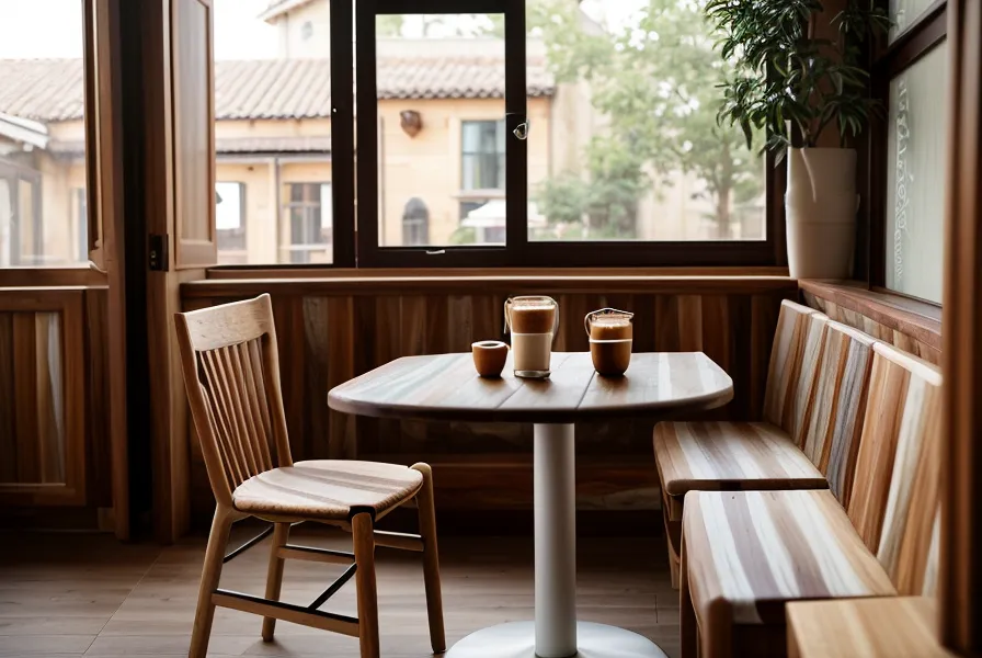 Mains posées à plat sur une table en bois clair, technique de langage corporel pour paraître à l'aise