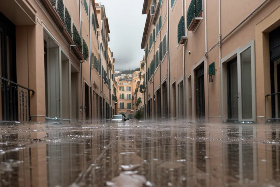 Rue pluvieuse à Nice vue à travers une vitre embuée, ce jour où ma voix qui porte semblait impossible à trouver